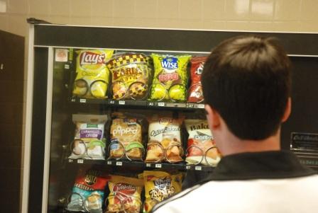 Senior Ryan Foster scans the options as he tries to satisfy hunger pangs