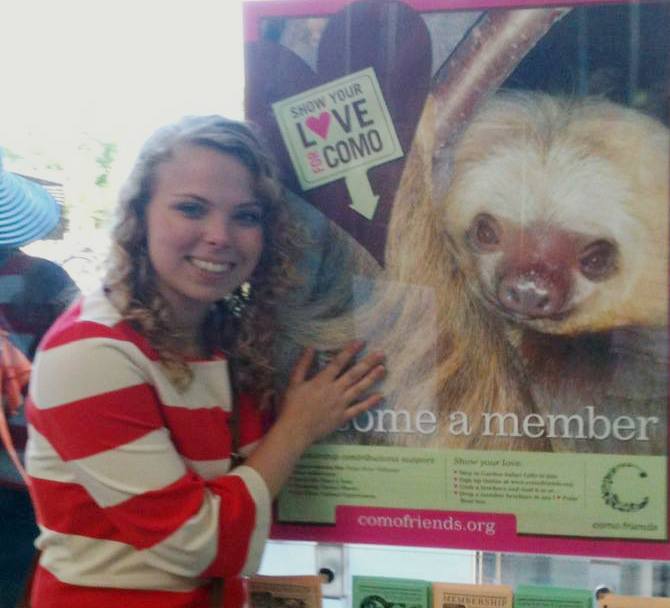 Sydney Erhardt visits her friends the sloths at Como Zoo