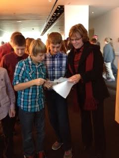 Barb Templin leads her students through the Guthrie Theater
