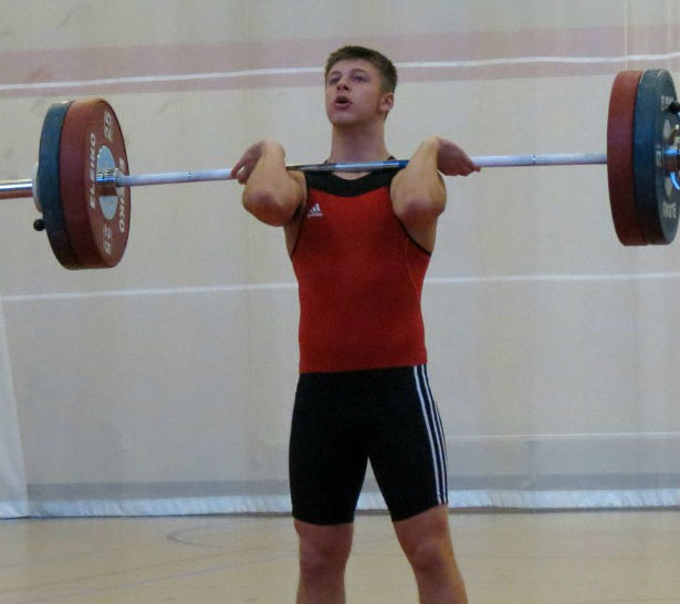 Gabe Hall competes at a recent weightlifting meet