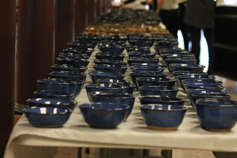 Hand-crafted bowls awaited Humanities dinner guests