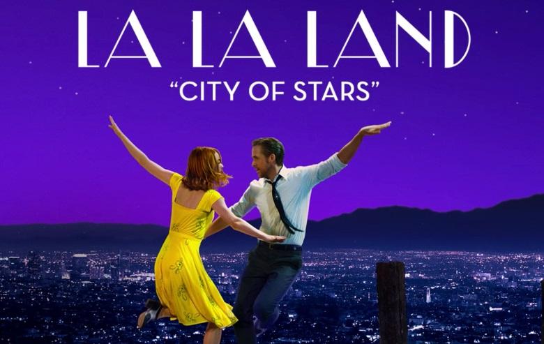 Emma Stone and Ryan Gosling dancing in the press release for the movie La La Land