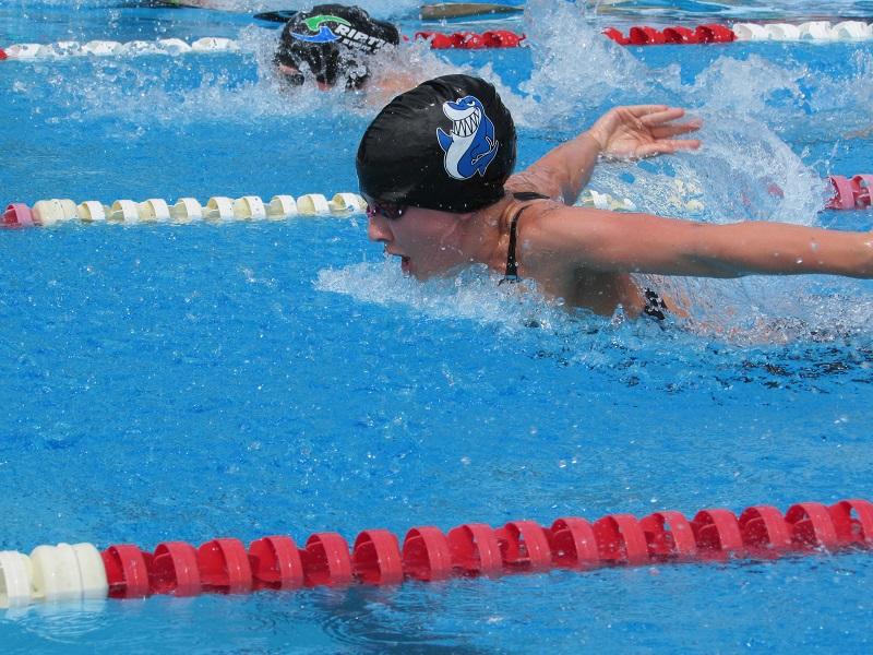 Lindy Edstrom competes in the butterfly