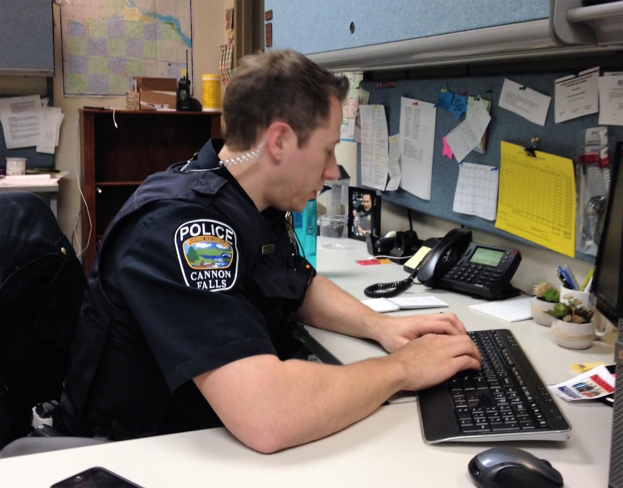 Officer Larson processes the events of his shift