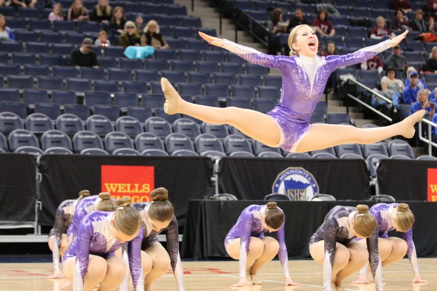 Junior Brooke Beissel doing her solo at state.