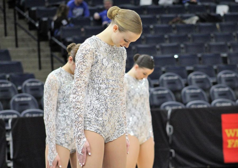 Anna Dubbels preparing to dance on the State floor for the first time