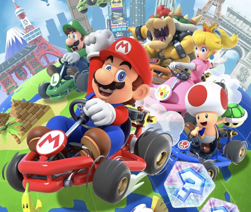 Mario Kart loads on the mobile app.