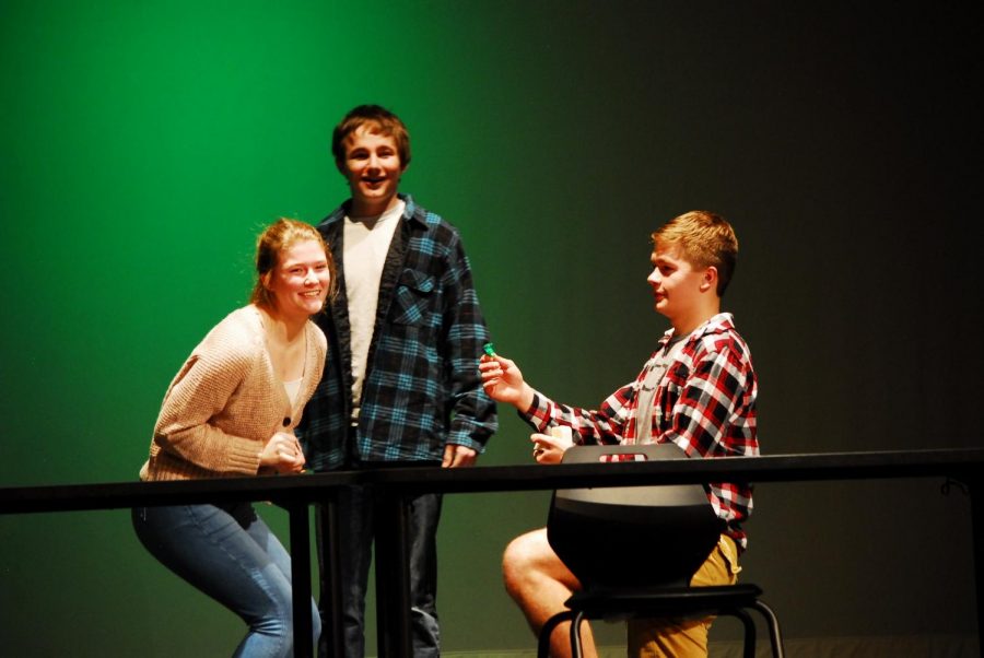 Nick Bultena proposes to Anna Giese in the drama class production