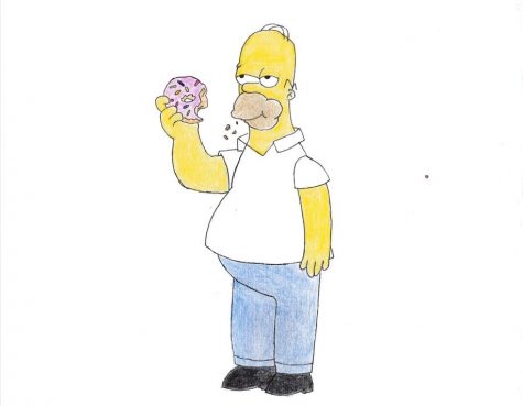 Homer is always seen with a donut in hand no matter the situation. 