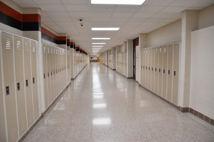 Empty high school hallways have become the new normal during the COVID-19 pandemic.