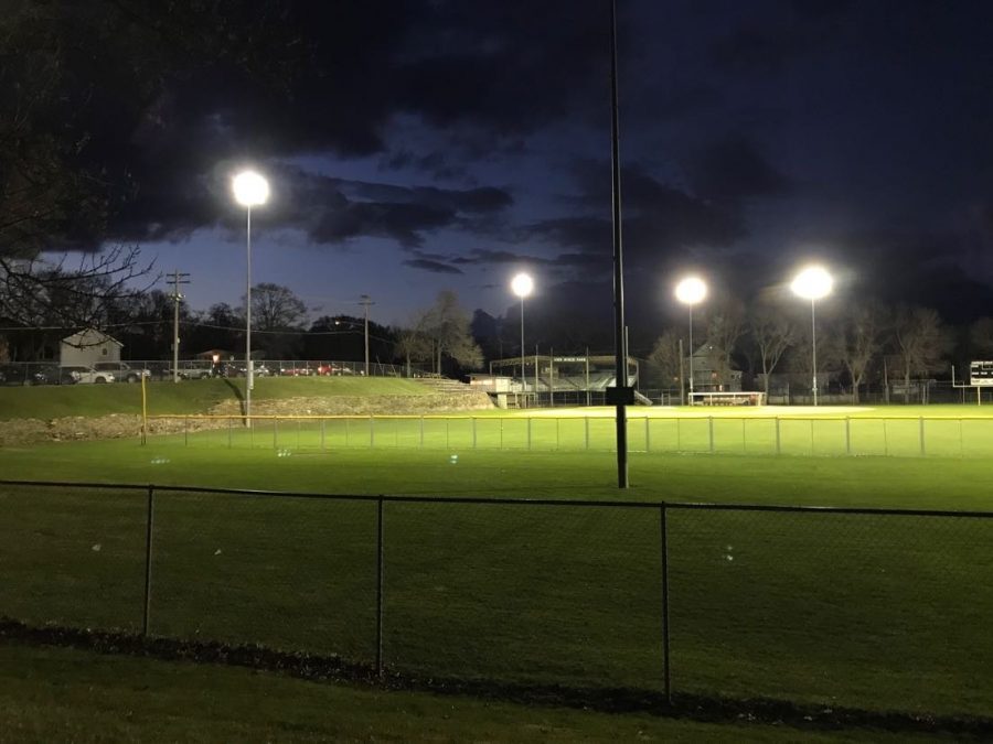 In the center of town, John Burch Park lit up for 20 minutes and 20 seconds. 