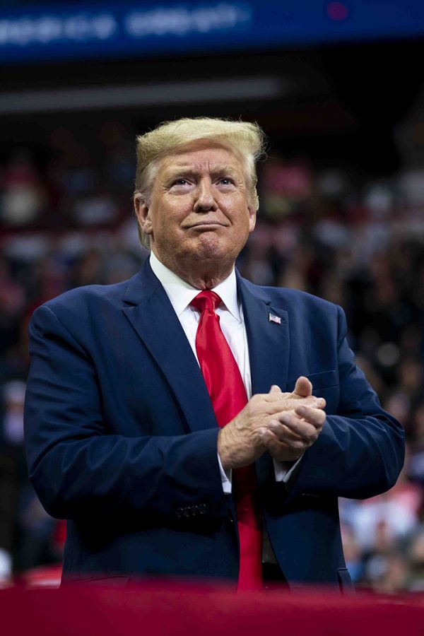 President Donald Trump during a campaign rally at the Target Center in Minneapolis-Saint Paul, MN, Thursday, Oct. 10, 2019.   (Photo by Doug Mills/The New York Times)


NYTCREDIT: Doug Mills/The New York Times