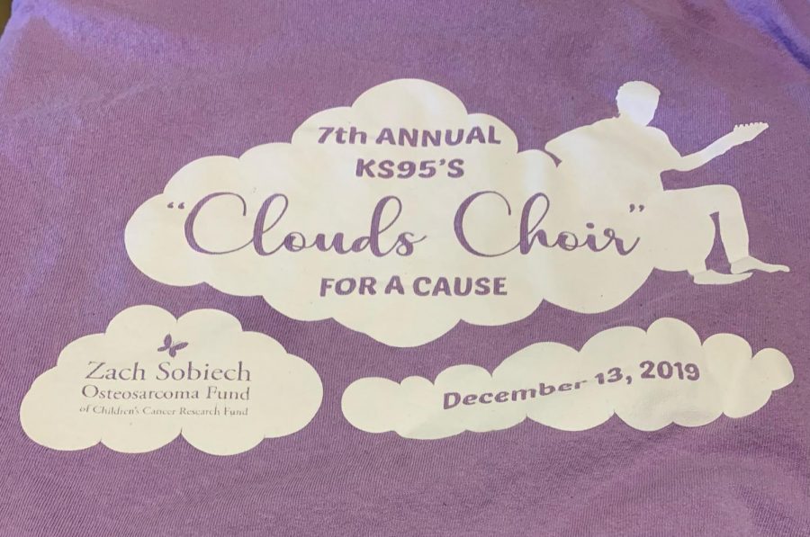 At each Clouds Choir event, participants can buy a t-shirt to wear during the sing-along. This design is from the 2019 t-shirt.