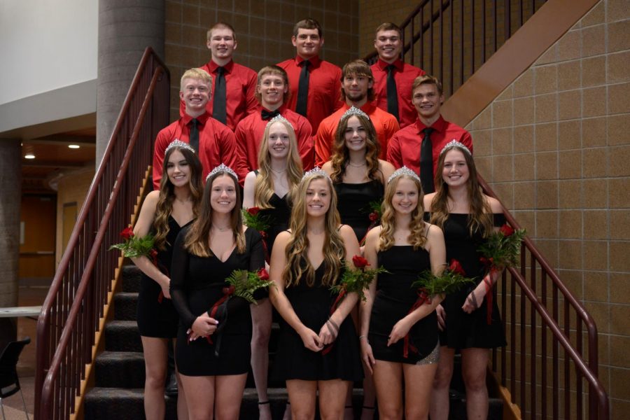 The Homecoming court poses just before the coronation ceremony