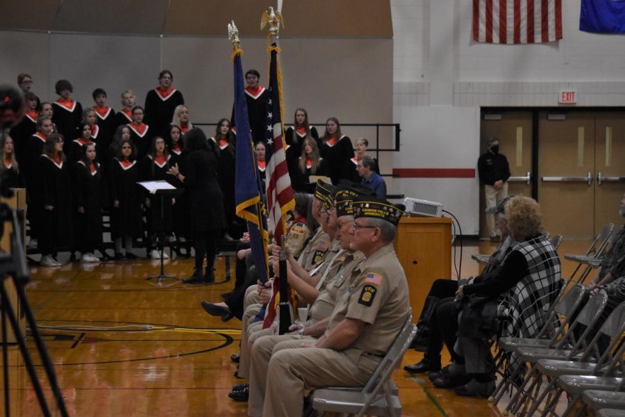 Members of the Cannon Falls VFW are central figures in the Veterans Day celebration at CFHS