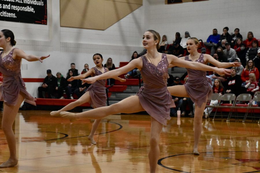 There were many turns in the bombers second routine and Maddie Becker performed them eloquently.