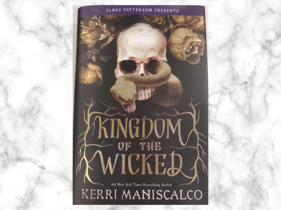 A skull-bedecked book cover draws readers in to Kingdom of the Wicked.
