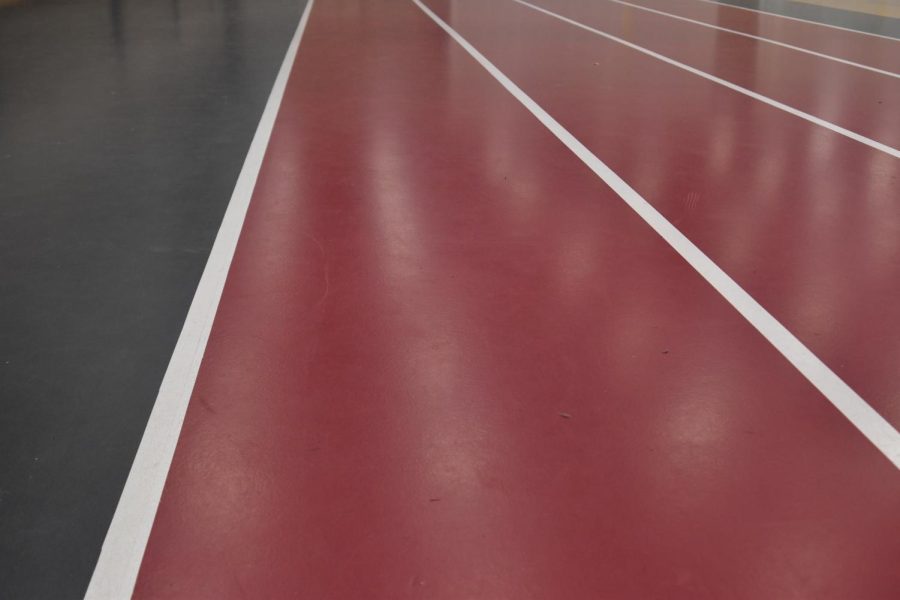 The track in the field-house is just one example of the immaculate flooring in the high-school