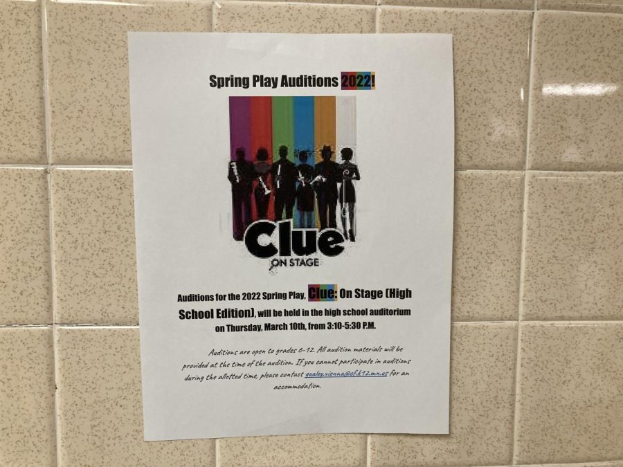 Posters around the school also contain a time and date for theater hopefuls.