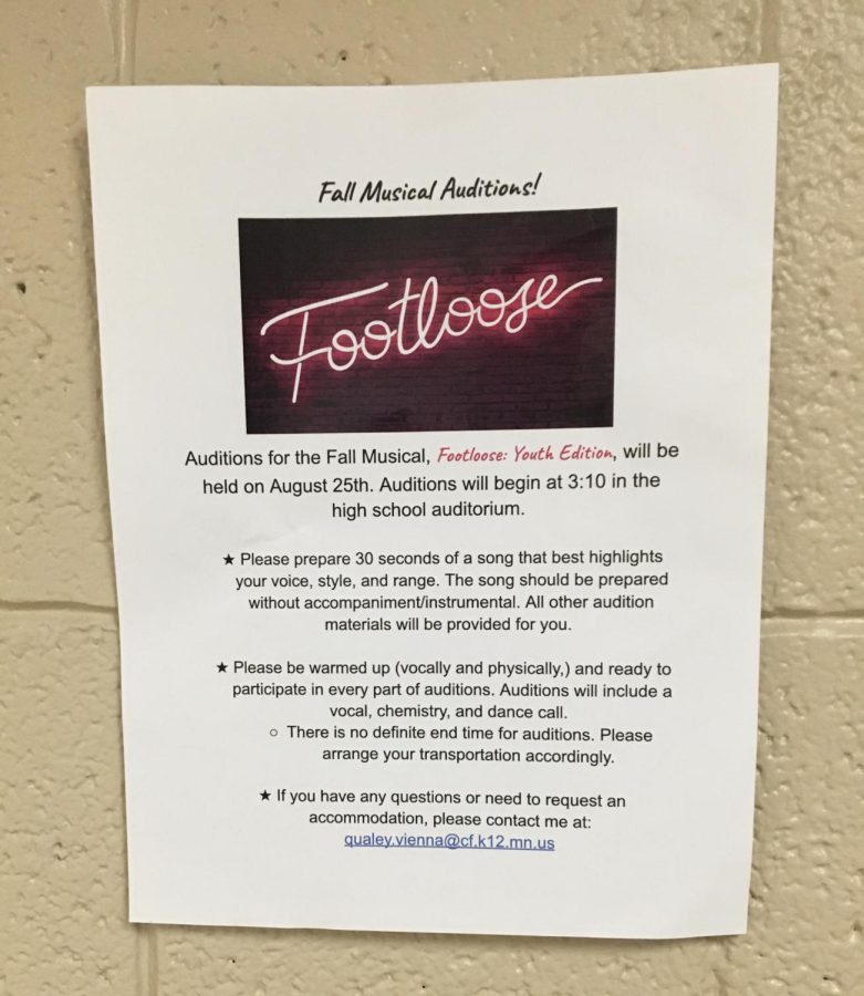 Posters for this years musical auditions can be found all over the school.