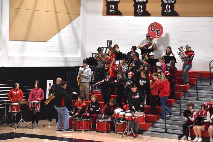 The pep-band kept the energy up during the pepfest playing a variety of classics. 
