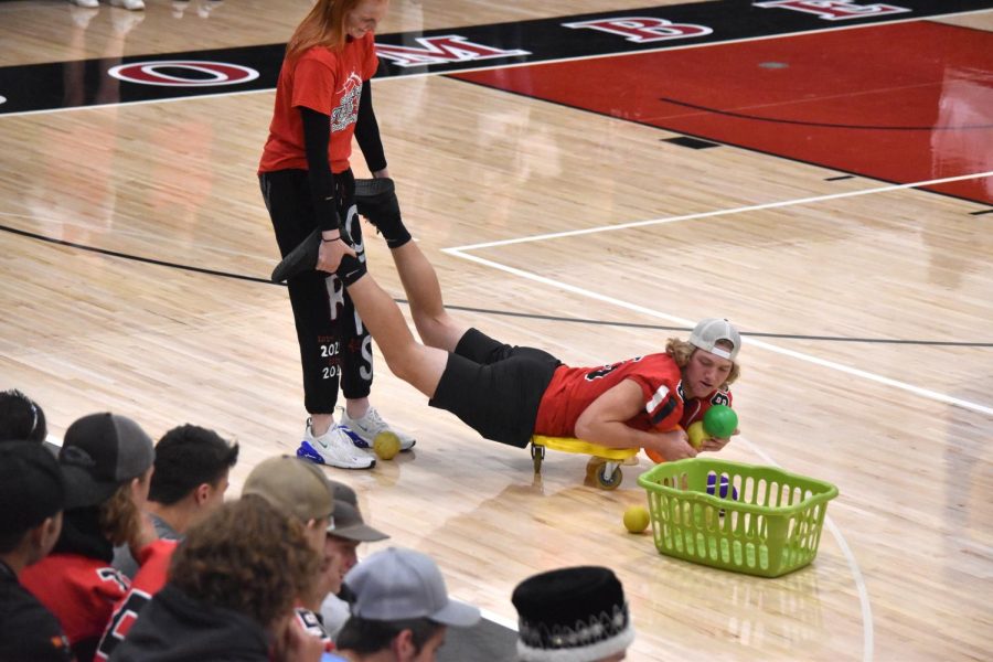 The juniors and seniors competed in their own round of Hungry Hippos. 