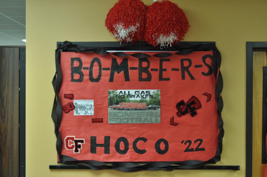 Festive decorations can be found throughout the high school in honor of homecoming week.