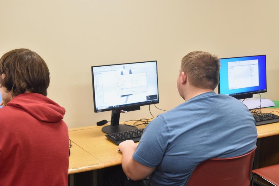 Some of newer teammates are being trained into using the SolidWorks program. 