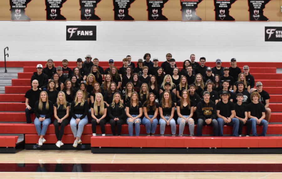 This year's seniors pose for a class photo to commemorate their time at CFHS.