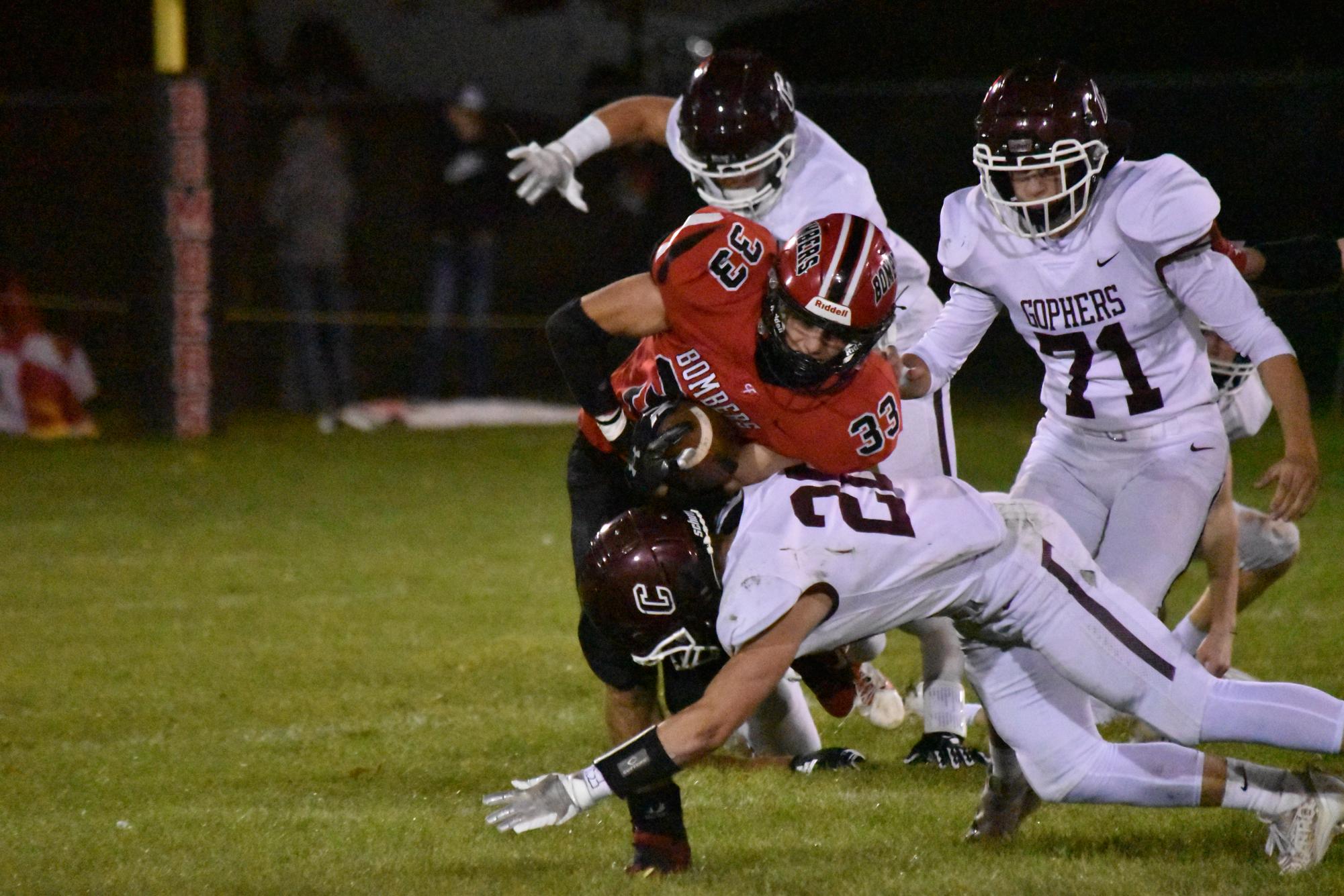 Calvin Singewald carries the ball and bulldozes through the competition.
