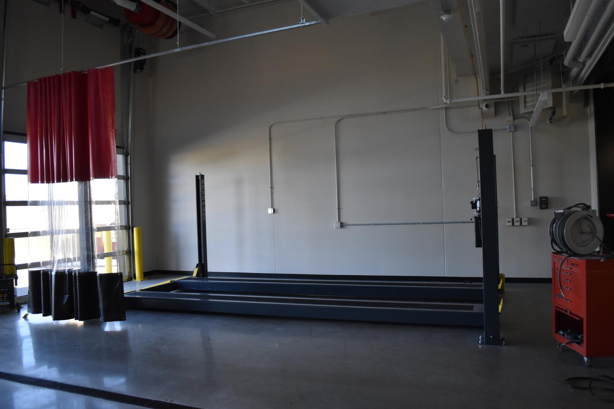 New car lifts have been added to the auto shop. 