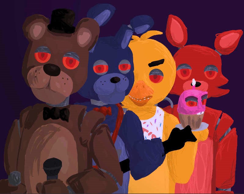 The four main characters in Five Nights At Freddys feature in the new movie.