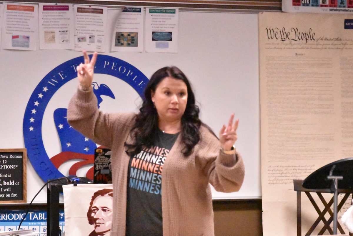 Heather Loeschke teaches her classes all about history and government. 