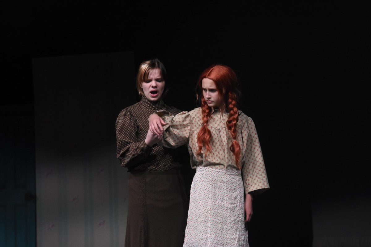 Hades Kammerude and Kinzley Rezac are hard at work in their school production of Anne of Green Gables.