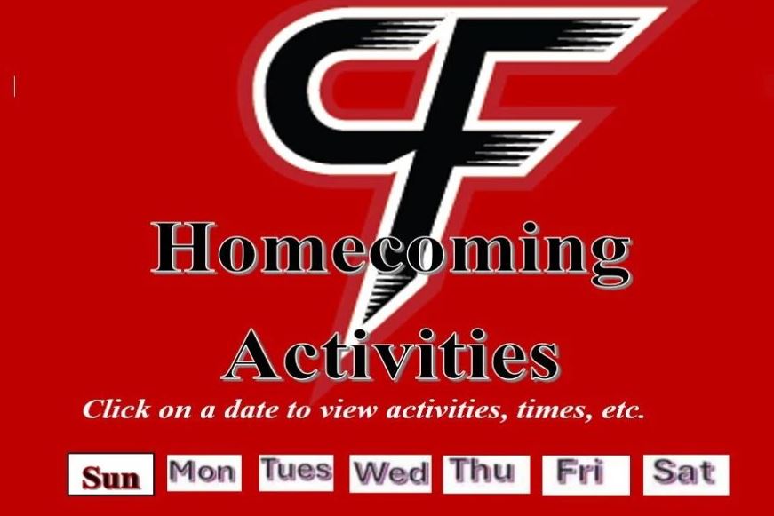 Homecoming week schedule