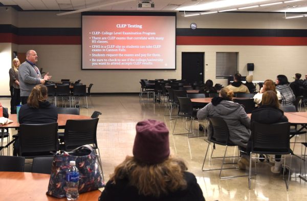 Mr. Hodges explains one of several options for college bound students