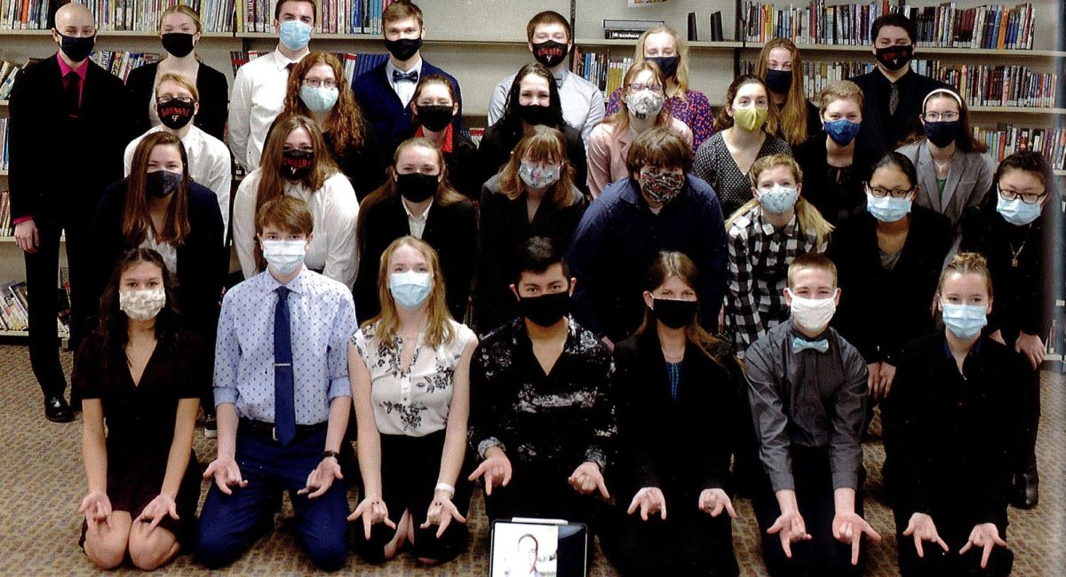 The speech team sports a wide variety of mask styles