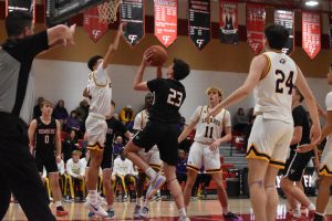 Gavin Johnson jumps to shoot the ball.