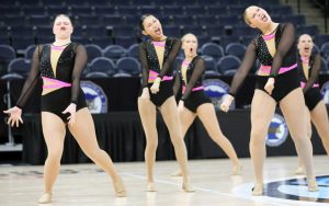 The kick team begins their dance. Courtesy of the Cannon Falls Beacon.