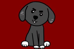 A evil dog up to no good