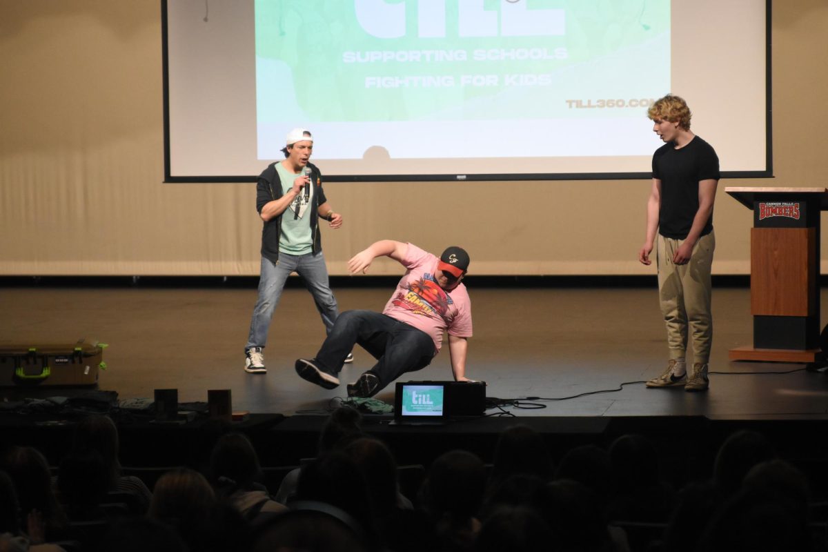 A competitor dances in Beckman's dance competition.