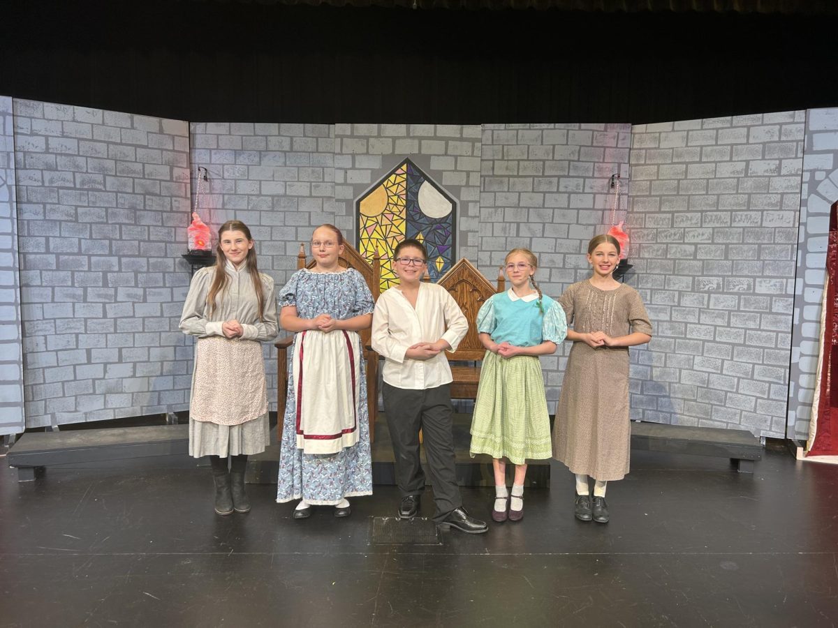 Most of the new theater crew are sixth graders, who played in the ensemble.