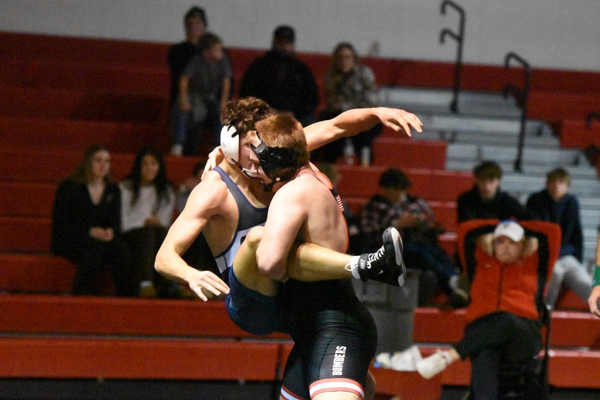 Tristan Zingler takes down his opponent, in an attempt to win the round.