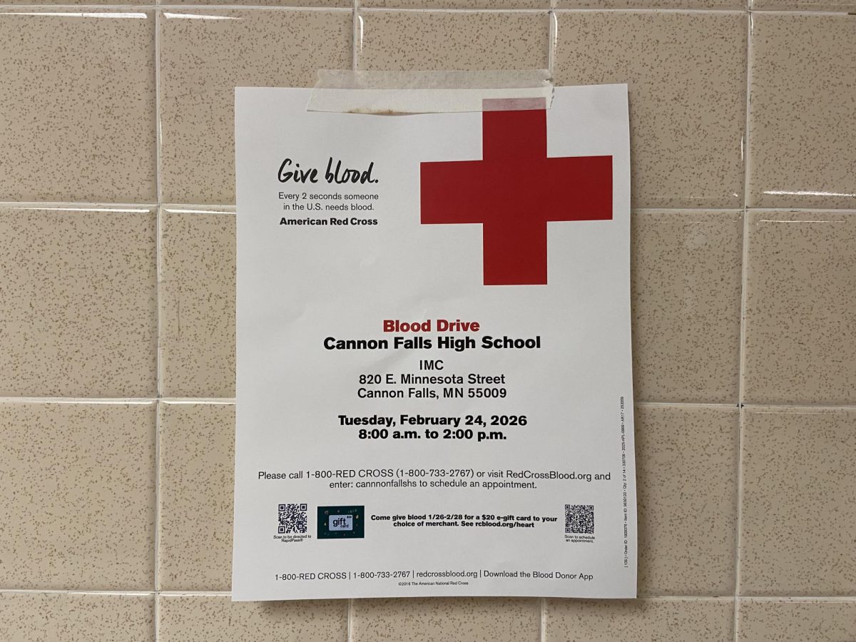 Posters have been hung around the school to get students to donate blood