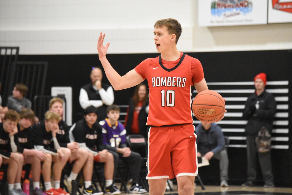 Senior Bombers basketball player Abram Tennessen during a January 20 game against the Byron Bears.