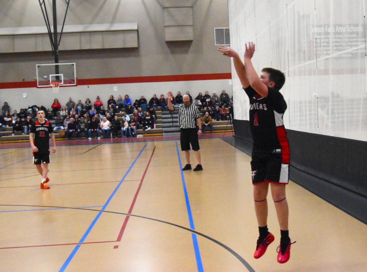 Slade Shramske shoots the ball.
