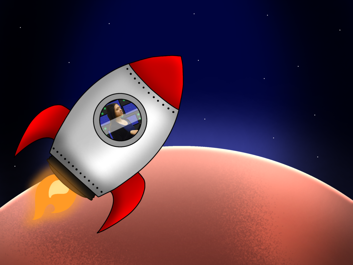 Amy Fick leads the club towards their destination, Mars