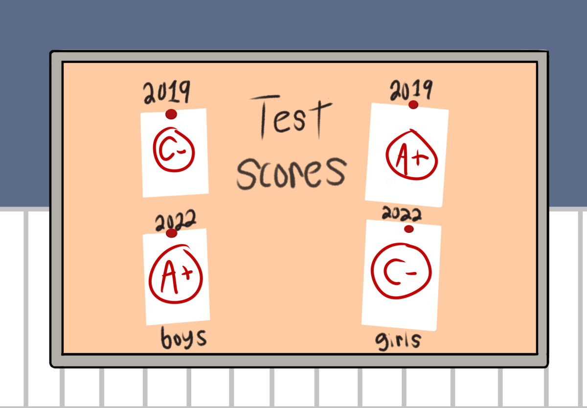 Statistics prove that there was a significant impact of Covid 19 on girls' and boys' test scores.
Artwork by Avery Schaffer