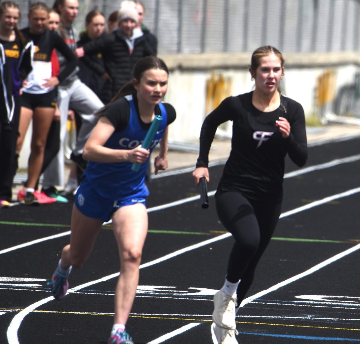Marissa Mandelkow during the girls' 4x800 relay race at the True Team meet on May 5.
