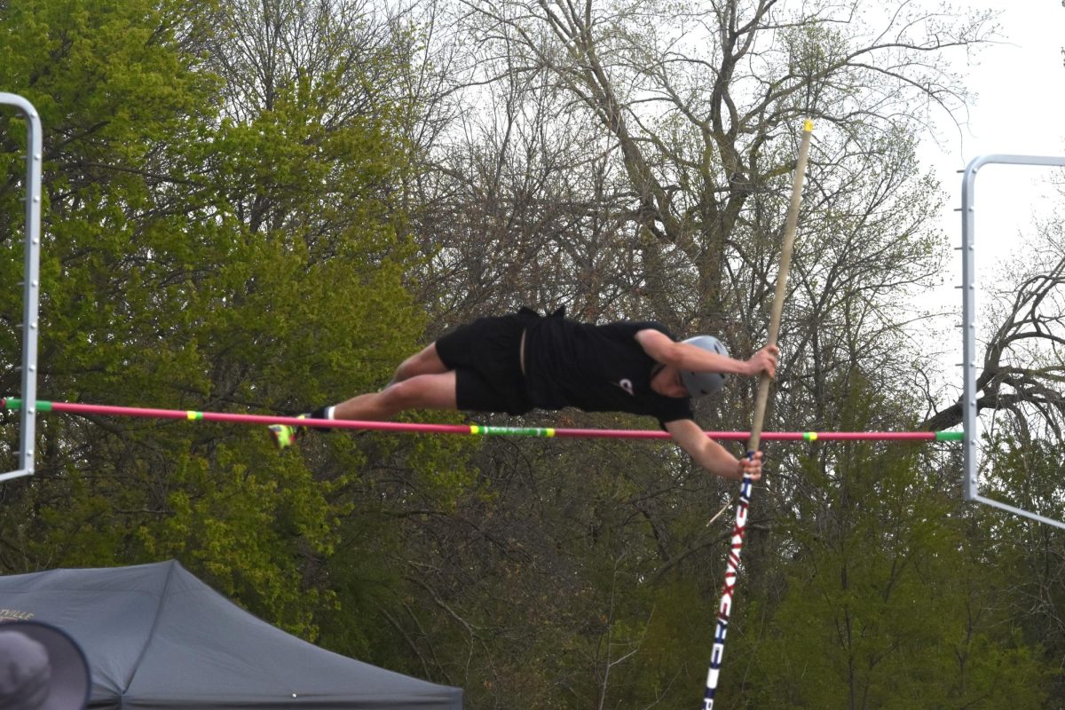Graham Bray during boys' pole vault at the HVL conference meet on May 9.